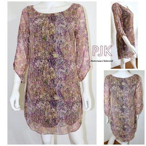 Patterson J Kincaid (PJK) Pink Multicolor Snake Print Dress NWOT